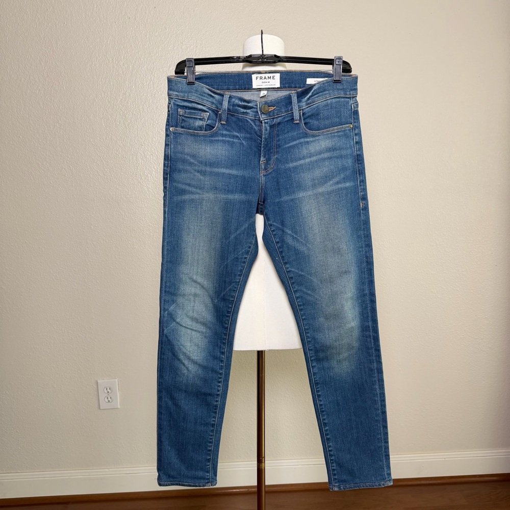 FRAME Le Garçon Berkley Square Mid Rise Straight Boyfriend Jeans 
(Size 25)